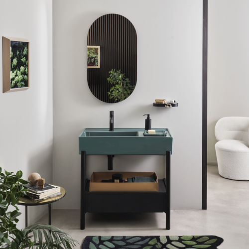 Напольная тумба под умывальник - PLINIO DESIGN ANDREA PARISIO - GIUSEPPE PEZZANO - Ceramica Cielo - из дерева / из керамики / из металла