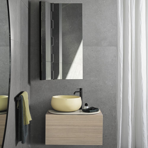 Подвесная тумба под умывальник - DELFO 76 - CANAPA/LINO/ROVERE SBIANCATO - Ceramica Cielo - из дерева / из керамики / современная