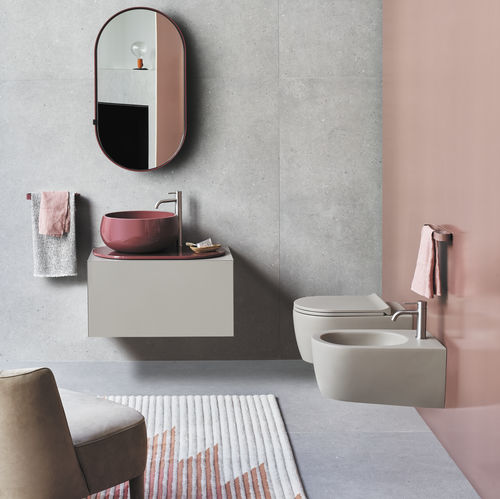 Подвесная тумба под умывальник - DELFO 76 - CORALLO/AVENA - Ceramica Cielo - из дерева / из керамики / современная
