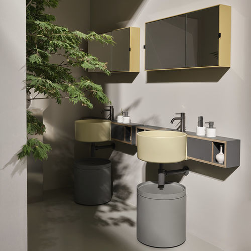 Подвесная тумба под умывальник - SELLA T - CANAPA/TITANIO - Ceramica Cielo - из Fenix NTM® / современная / без дверцы