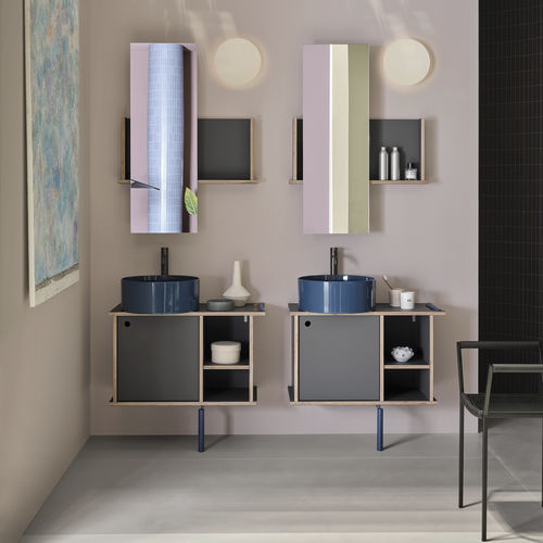 Напольная тумба под умывальник - THEO 78 - OLTREMARE/TITANIO - Ceramica Cielo - из металла / из Fenix NTM® / современная