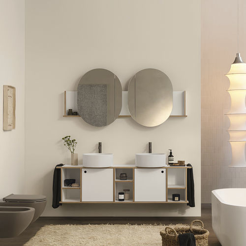 Двойная тумба под умывальник - THEO 175 - TALCO/COTONE - Ceramica Cielo - напольная / из металла / из Fenix NTM®