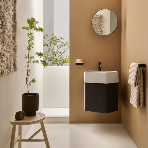 Настенная тумба под умывальник - Kanto 370 - Ceramica Cielo - из дерева / современная / с дверью
