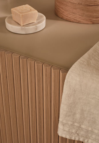 Двойная тумба под умывальник - DELFO PIANO 375 - Ceramica Cielo - настенная / из дерева / из металла