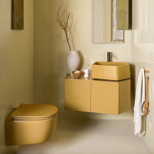 Настенная тумба под умывальник - KANTO 371 - Ceramica Cielo - из дерева / современная / 2 дверцы