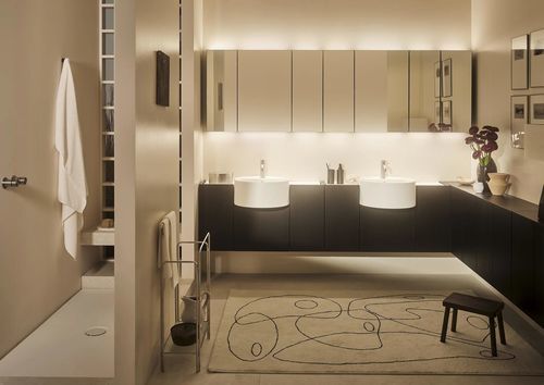 Шкаф для ванной комнаты с зеркалом со встроенным освещением - ENEA - Ceramica Cielo - современный / для туалетов / лакированный