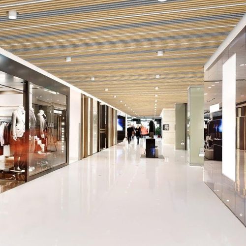 Подвесной потолок из металла - CombiLine - Hunter Douglas Architectural - дерево / из ткани / из панелей
