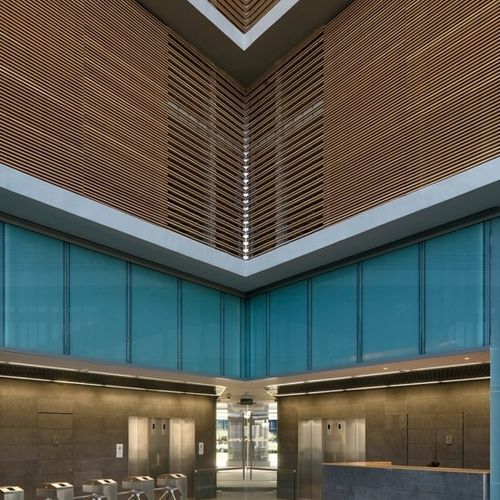 Покрытие для стен для внутреннего пространства - Derako® Solid Grill Wall - Hunter Douglas Architectural - из цельной древесины / текстурированное / имитация дерева