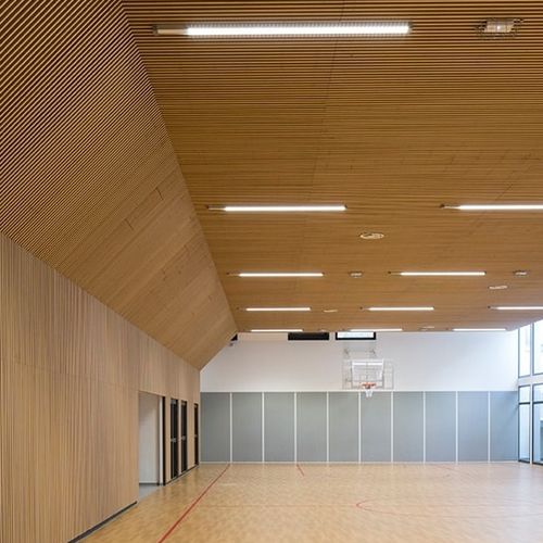 Акустическое покрытие для стен - Derako® Veneered Grill Wall - Hunter Douglas Architectural - для внутреннего пространства / из фанерованной древесины / гладкое