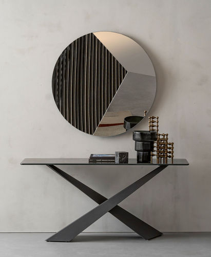 Современный стол-консоль - LIVING - Riflessi - из дерева / из закаленного стекла / из керамики