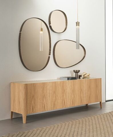 Современный буфет - CROSS - Riflessi - из дуба / из орехового дерева / из стекла