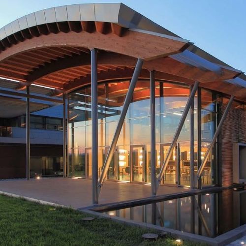 Панельная тонкостенная перегородка - POLIEDRA SKY TECH 60 - METRA Building - из металла и стекла / акустическая