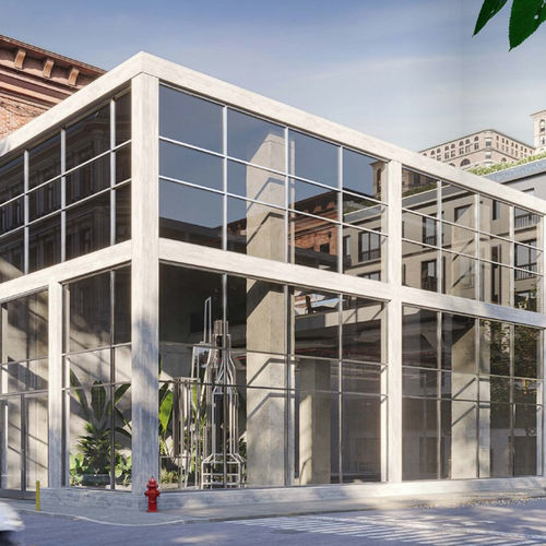 Панельная тонкостенная перегородка - POLIEDRA SKY TECH 60 INW - METRA Building - из стекла / из металла / декоративная