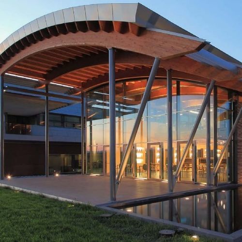 Панельная тонкостенная перегородка - POLIEDRA SKY 60 CW - METRA Building - из алюминия и стекла / из металла и стекла / декоративная
