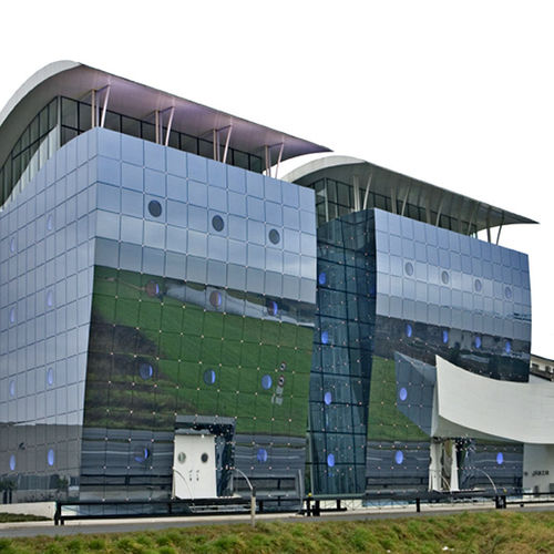 Панельная тонкостенная перегородка - POLIEDRA-SKY 60 CV - METRA Building - из алюминия и стекла / с высоким сопротивлением / зеркальная