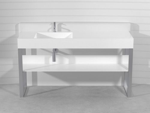 Напольная тумба под умывальник - SQUARE CONSOLE - Technova S.r.l. - из нержавеющей стали / из Pietraluce® / современная