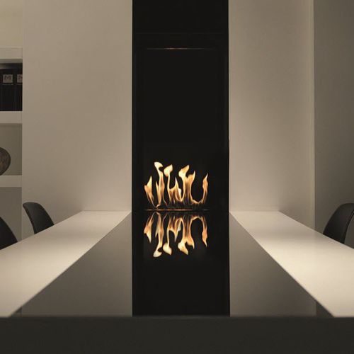 Газовый камин - LUNA DIAMOND 550 V - M-Design - встраиваемый / Односторонний / с закрытой топкой