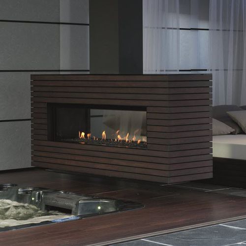 Газовый камин - LUNA DIAMOND 1600 DH  - M-Design - встраиваемый / двусторонний / с закрытой топкой