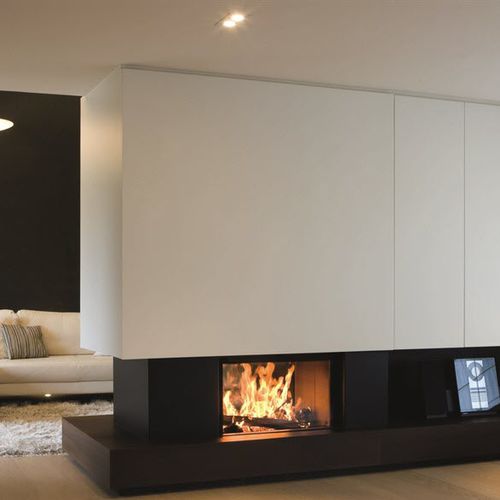 Дровяной камин - LUNA DIAMOND 1000DV - M-Design - встраиваемый / двусторонний / с закрытой топкой