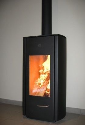 Печь-камин на дровах - TRENTO RONDO - M-Design - 8 кВ / современная / из стали