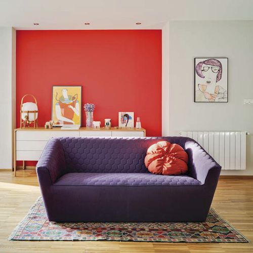 Современный диван - TEA - SANCAL - из Trevira CS® / коричневый / белый