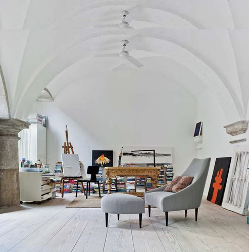 Современное кресло - SILENCIO - SANCAL - из ткани / с опорой для ступней / серое