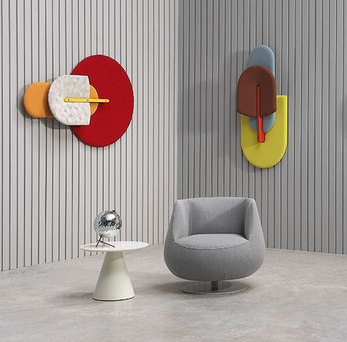 Современное клубное кресло - MAGNUM - SANCAL - из ткани / из лакированного металла / серое