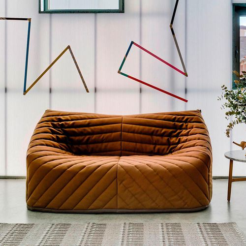 Современный диван - BARNABY - SANCAL - из ткани / коричневый / серый