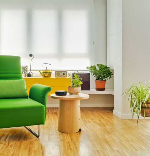 Современный вспомогательный столик - TAB - SANCAL - из лакированной древесины / из каштана / круглый