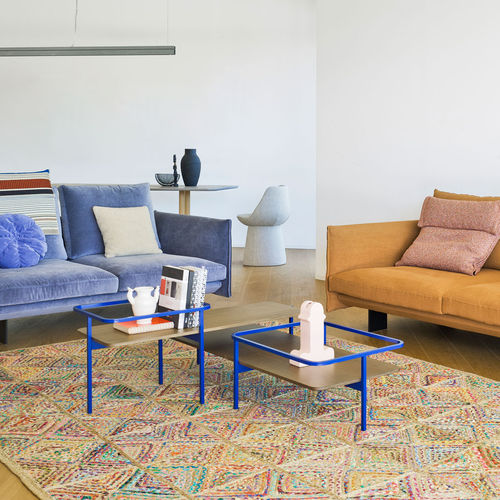 Современный журнальный столик - DUPLEX - SANCAL - из фанерованной древесины / из металла / прямоугольный