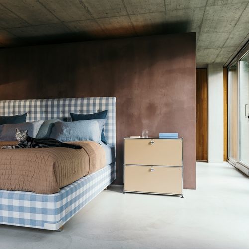 Современный ночной столик - USM Haller - USM Modular Furniture - из металла / прямоугольный / с выдвижным ящиком