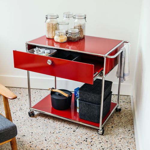 Служебный сервировочный столик - USM Haller - USM Modular Furniture - для бытового использования / на заказ / из металла