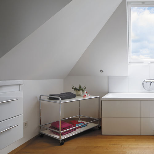 Модульный стеллаж - USM Haller - USM Modular Furniture - низкий / с роликами / современный