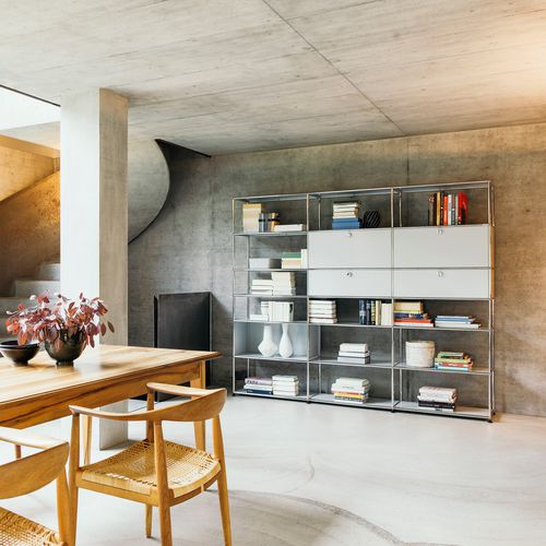 Модульный книжный шкаф - USM Haller - USM Modular Furniture - современный / из металла / по индивидуальному заказу