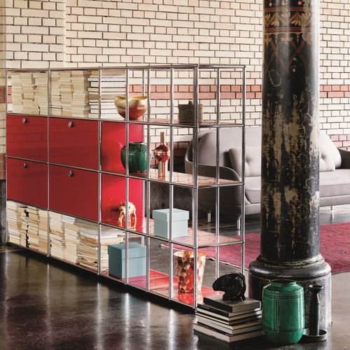 Модульный стеллаж - USM Haller - USM Modular Furniture - ширма / современный / из металла