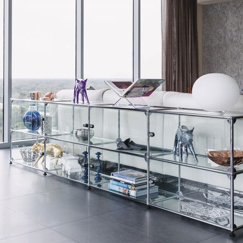 Модульный стеллаж - USM Haller - USM Modular Furniture - низкий / современный / из металла