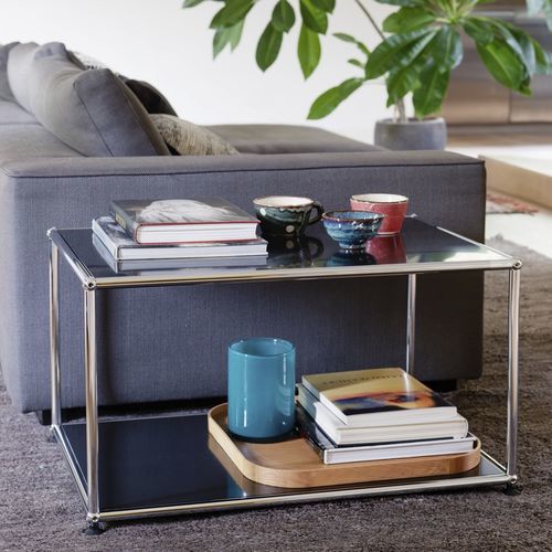 Современный вспомогательный столик - USM Haller - USM Modular Furniture - из металла / с основанием из металла / квадратный