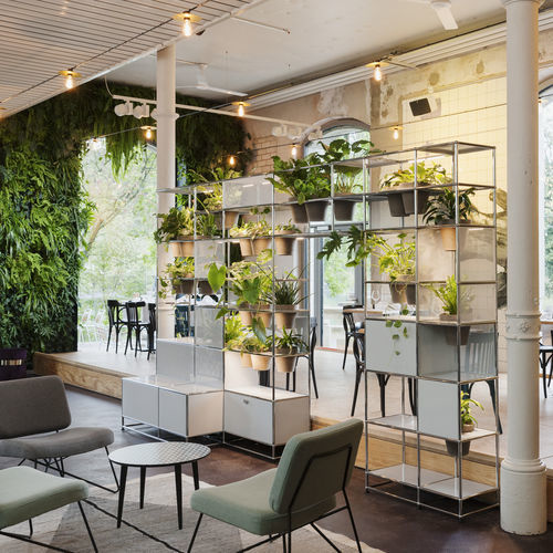 Отдельно стоящая система полок - World of Plants for USM Haller - USM Modular Furniture - современная / из металла / для бытового использования