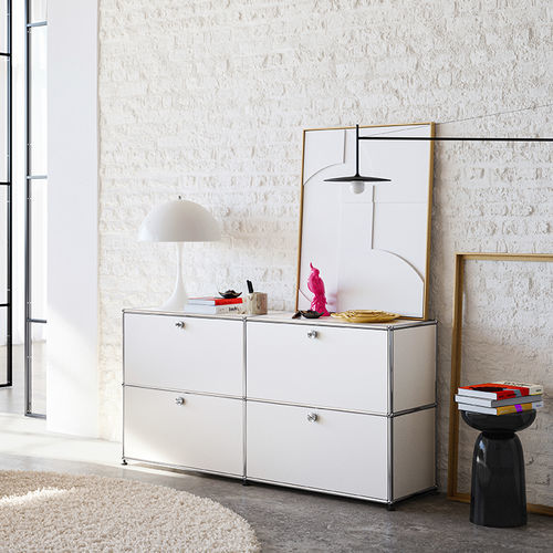 Современный буфет - USM Haller - USM Modular Furniture - из металла / модульный / с распашными дверями