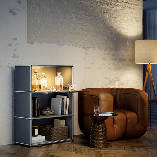 Современная тумба для мини-бара - USM Haller - USM Modular Furniture - из металла / для бытового использования / для офиса