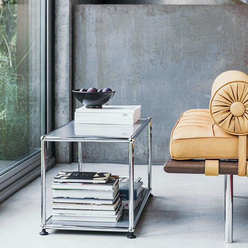 Современный вспомогательный столик - USM Haller - USM Modular Furniture - из металла / с основанием из металла / прямоугольный