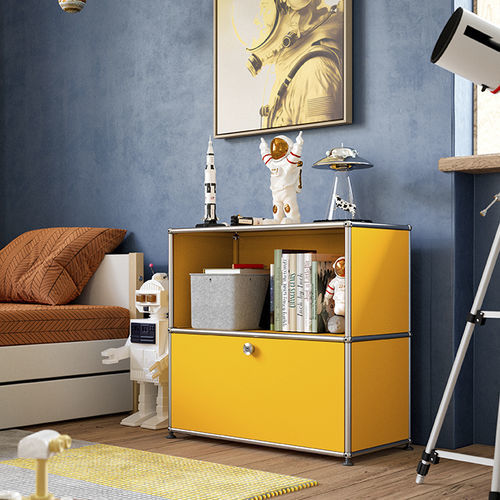 Современный ночной столик - USM Haller - USM Modular Furniture - из металла / с основанием из металла / прямоугольный