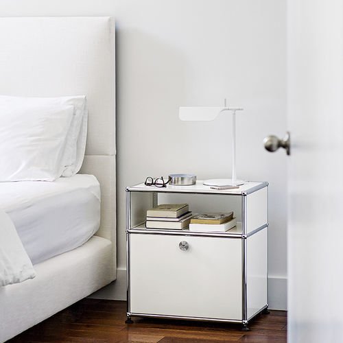 Современный ночной столик - USM Haller - USM Modular Furniture - из металла / с основанием из металла / прямоугольный