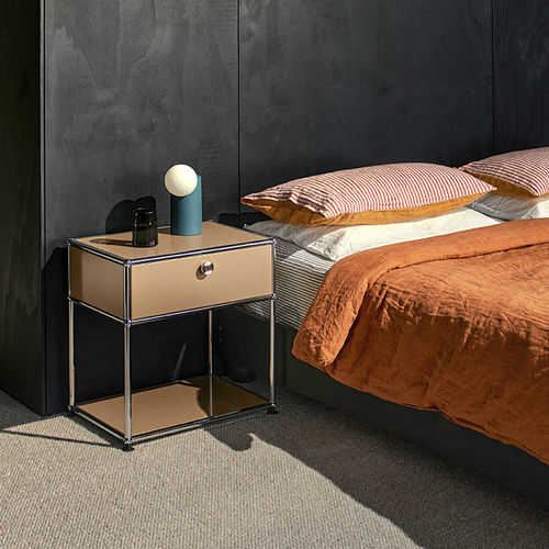 Современный ночной столик - USM Haller - USM Modular Furniture - из металла / с основанием из металла / прямоугольный