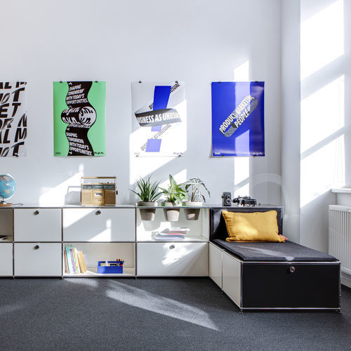 Угловой буфет - World of Plants for USM Haller - USM Modular Furniture - современный / из металла / с полкой