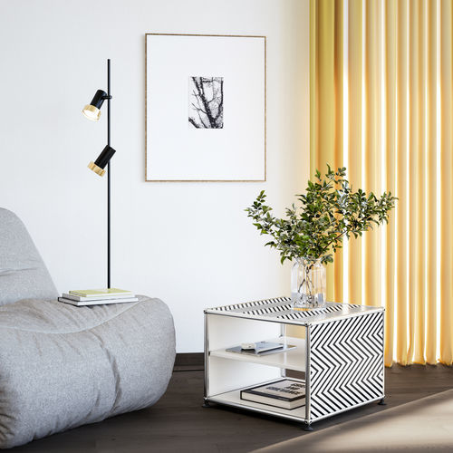 Современный вспомогательный столик - ZIGZAG - USM Modular Furniture - из металла / с основанием из металла / прямоугольный