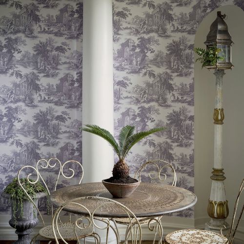 Классический обои - Villandry - Cole&Son - из ткани / сцены из жизни / белый