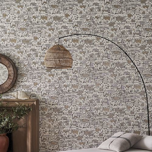 Современный обои - Mediterranea - Cole&Son - из ткани / городской мотив / белый