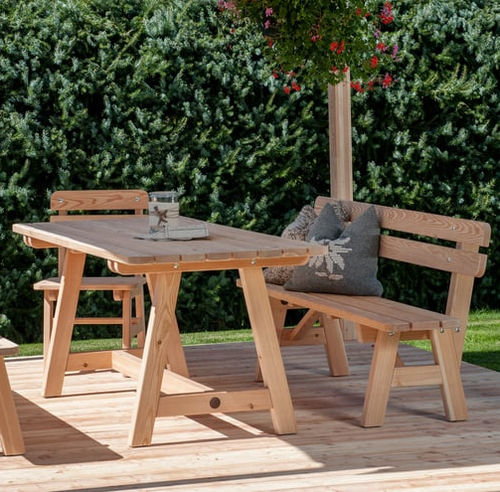 Современная скамейка для сада - SIRMIONE  - Pircher Oberland - из лиственницы / со спинкой