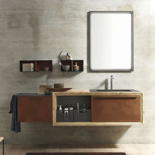 Современный мебель для ванной комнаты - WOOD 04 - ARCHEDA - для бытового использования / из дерева / лакированный